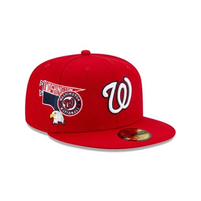Washington Nationals Gorra | New Era MLB City Patch 59fifty Fitted Cap Mexico - Rojos